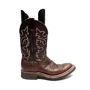Vintage 1990s men’s brown leather western cowboy work boots